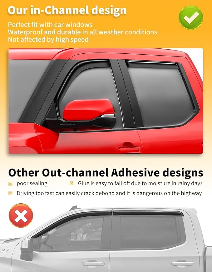 in-Channel Window Rain Guards Fit - Image 6