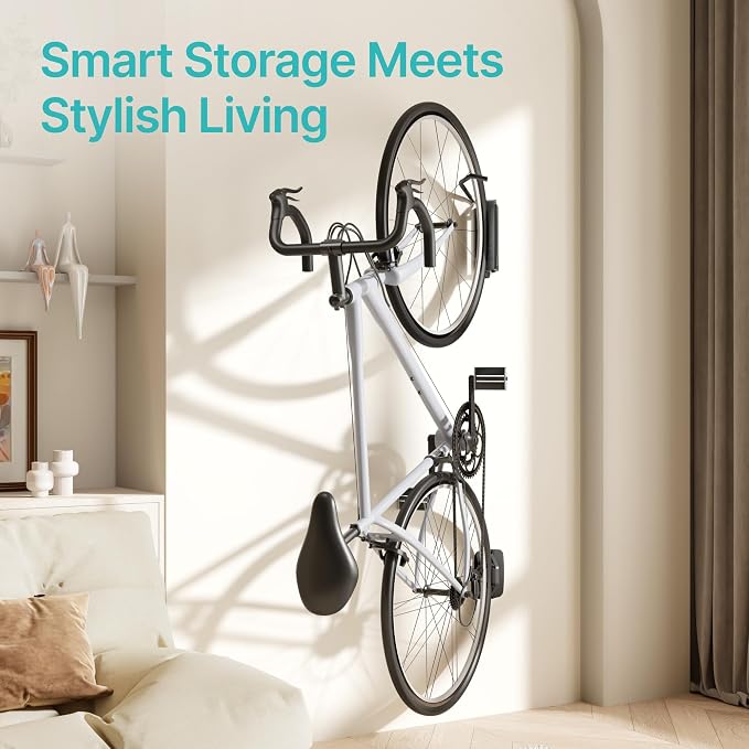 Bike Rack Garage, Bike Wall Mount Heavy Duty, Holds 77 Lbs, Swivel Bike Hangers - Image 9
