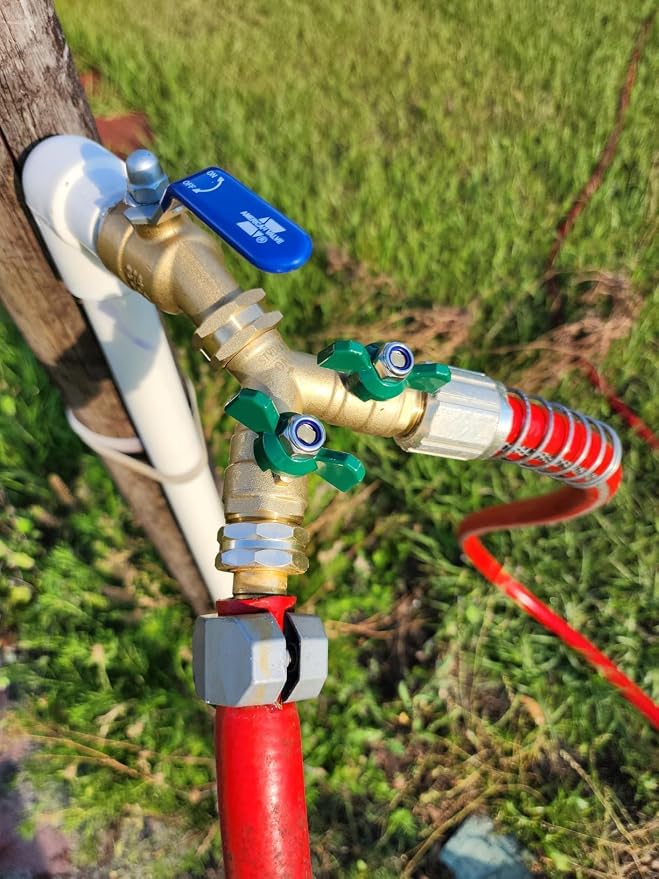 STYDDI Garden Hose Splitter Full Flow, Brass Heavy Duty Hose Splitter 2-Way - Image 2