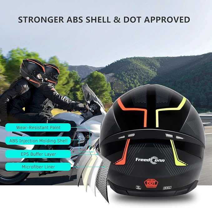 Bluetooth Motorcycle Helmet FreedConn BM12 DOT Full Face Bluetooth Helmets - Image 3