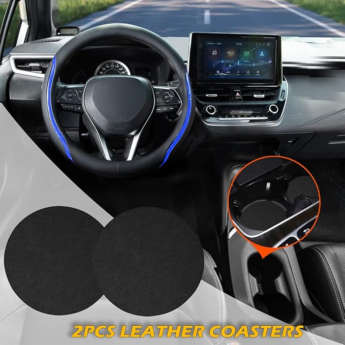 Steering Wheel Cover Blue, Carbon Fiber Car Steering Wheel Covers - Image 2