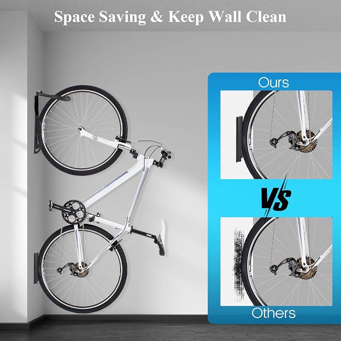 Garage Bike Rack Wall Mount, Bike Hanger Hooks, Heavy Duty Vertical Bicycle - Image 5