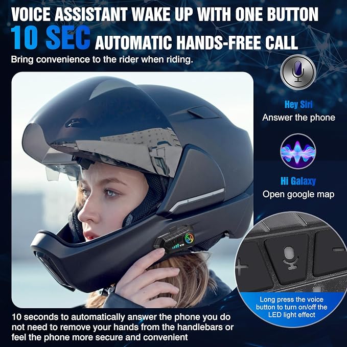 FEYA Motorcycle Helmet Speakers High Battery Life Helmet Headphone IPX6 - Image 4