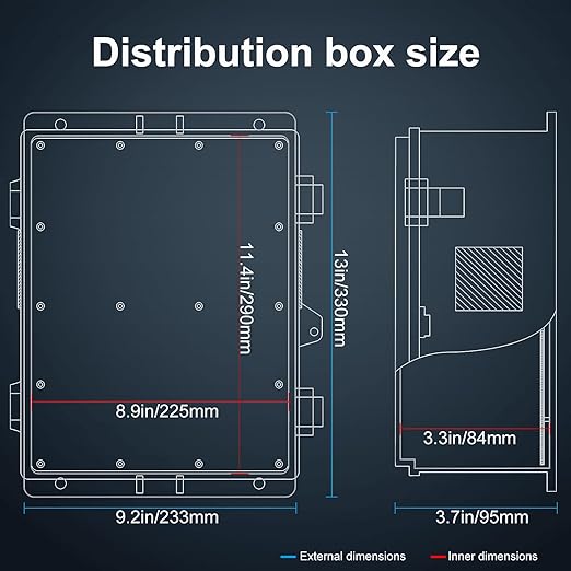 Outdoor Electrical Junction Box, ABS Water Resistant Enclosure - Image 6