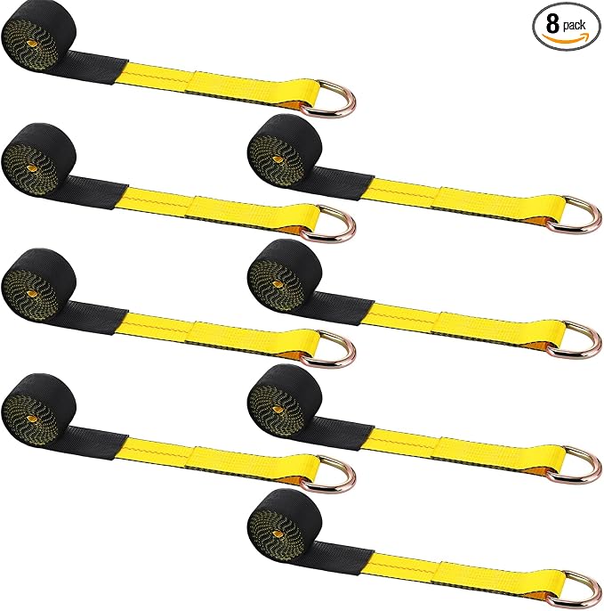 8Pack 2" X 10 ft Tow Truck Straps Lasso Wheel Lift Straps Lasso Tow Strap by Wowangce