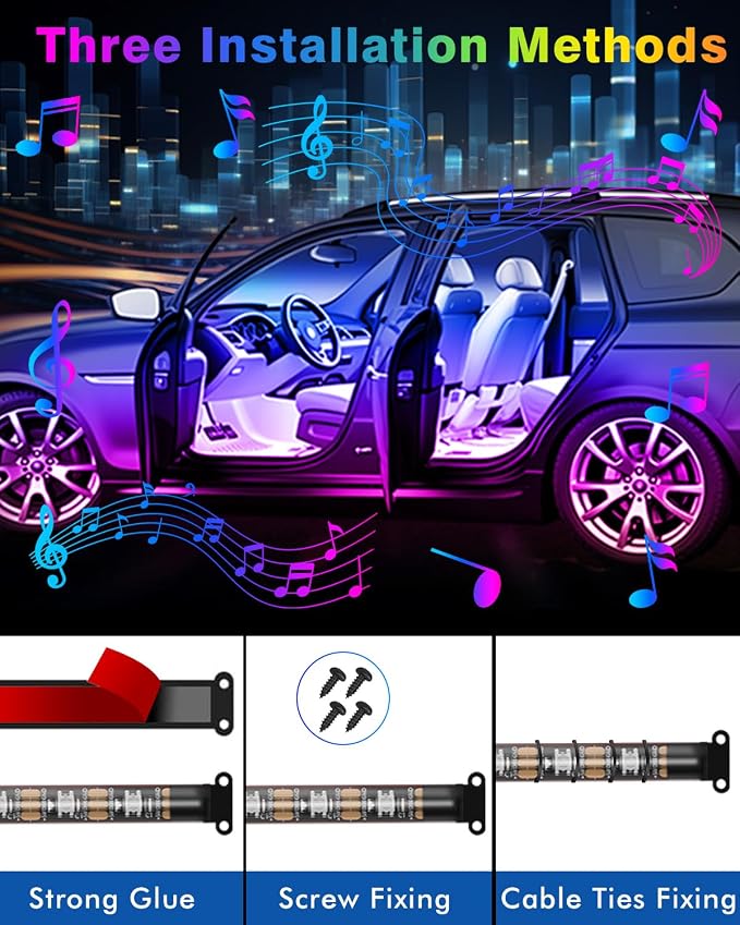 Car Led Strip Lights, RGB Truck Interior Lights - Image 2