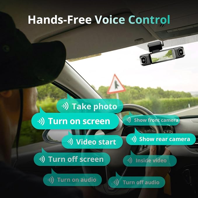 3K 4 Channel Dash Cam, 560° All-Sides View, Front and Rear Inside Car Camera - Image 7