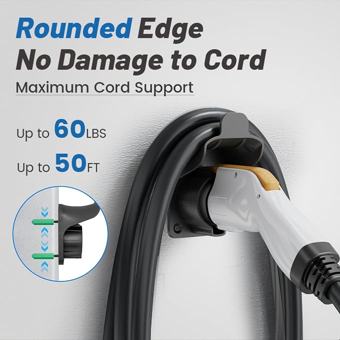 MECMO EV Charger Holder SAE J1772 Wall Mount Charging Cable Hanger Organizer - Image 4