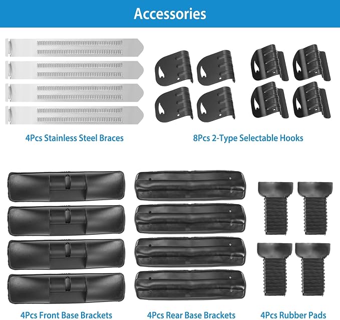 Universal Car Roof Rack, Adjustable Aluminum Alloy Crossbars Heavy Duty Roof - Image 8