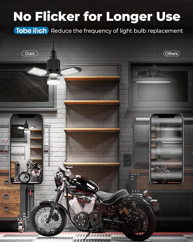 LED Garage Lights 4 Pack, 8000LM Shop Lights - Image 4