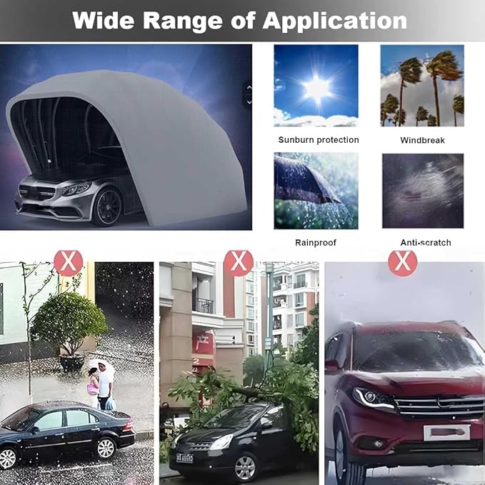 Heavy Duty Stainless Steel Carport, Retractable Car Awning, Semi-Automatic - Image 6