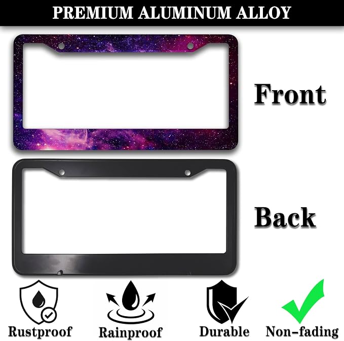 License Plate Frames Multicolor License Plate Cover Beautiful Galaxy Space - Image 3