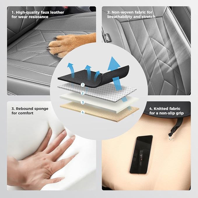 Grey Car Seat Covers Full Set - Image 4