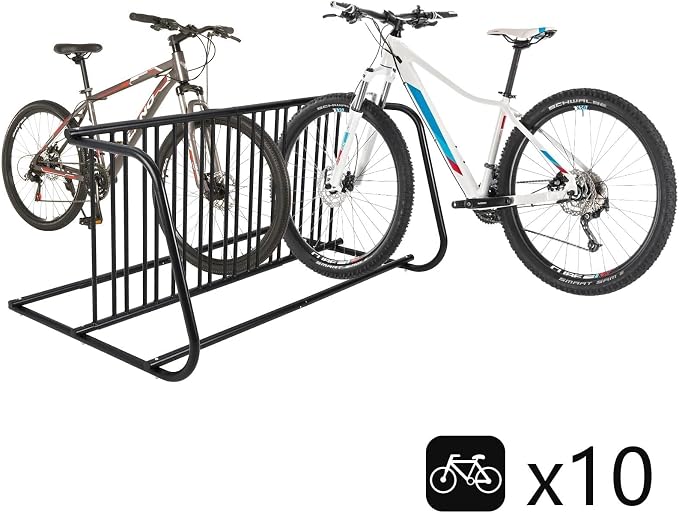 Commercial Floor Bike Rack Stand-10 Bike Rack, Dual Slot Size and Dual-Side - Image 6