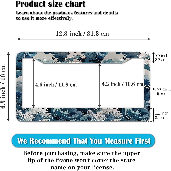 License Plate Frames for Men Multicolor License Plate Frame Holder for Women - Image 2