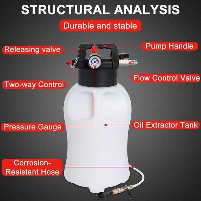 Transmission Fluid Pump Pneumatic Extractor and Dispenser Tool Kit, 8L ATF Fill - Image 4