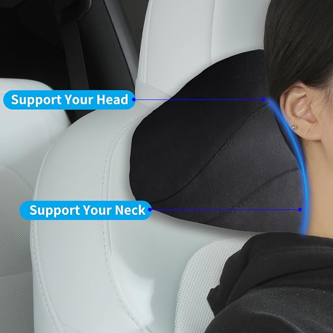 Car Headrest Pillow for Driving, Softness Ergonomic Design Universal Travel - Image 3