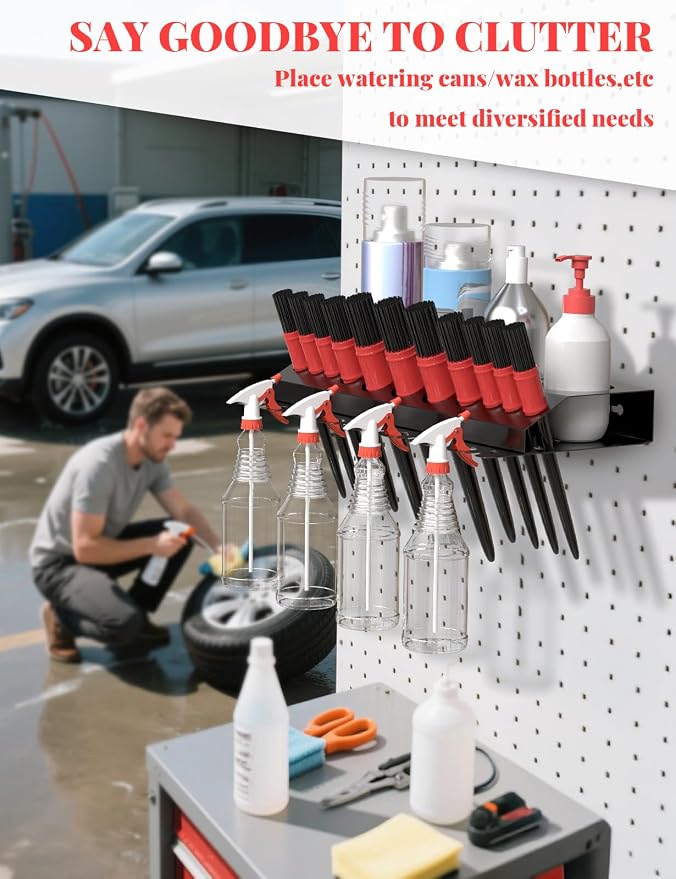 Spray Bottle Storage Rack, Wall Mount Bottle Organizer Car Detailing, Detailing - Image 5