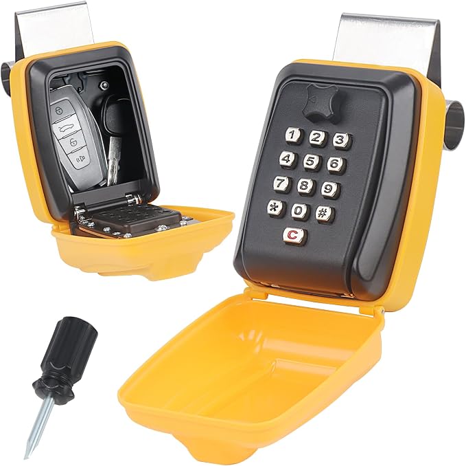 Car Key Lock Box, Car Window Lock Box Wall Lock Box, Sturdy Waterproof Security by Lifronkit