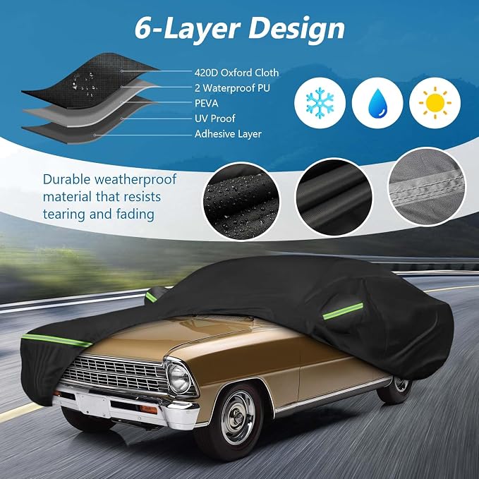 Waterproof Car Covers for Chevrolet II Nova/Nova SS 350/350 SC Sedan/Coupe - Image 2
