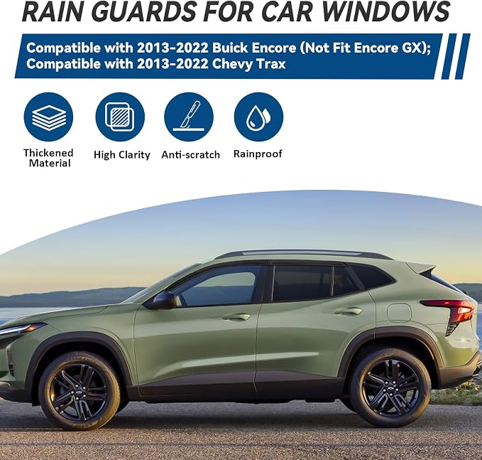 4pcs Front+Rear Smoke Tint Sun/Rain Guard Outside Mount Tape-On Vent Window - Image 2