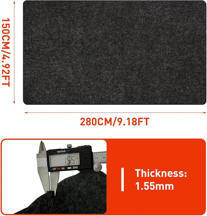 Golf Cart Parking Mat 4.9 ft × 9.1 ft Garage Floor Mat Oil Absorbent Waterproof - Image 4