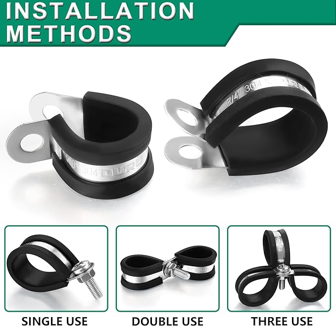 30PCS Stainless Steel Cable Clamps 9 Sizes—1/8" 3/16" 1/4" 5/16" 3/8" 1/2" 5/8" - Image 5