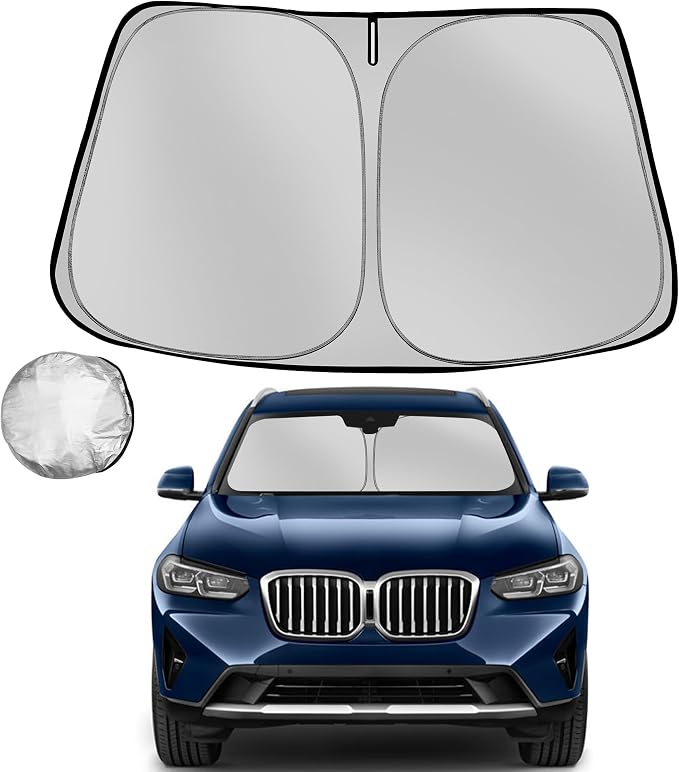 Windshield Sun Shade for 2018-2025 BMW X3 Foldable Sun Sunshade for Car Front by Fonowka