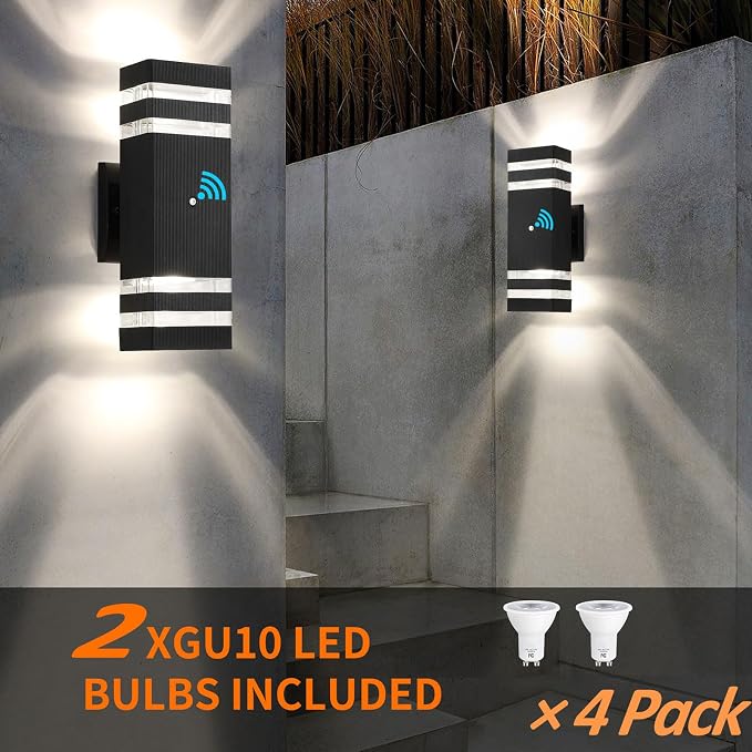 tewei 4 Pack Dusk to Dawn Outdoor Wall Lights Modern Exterior Light Fixture - Image 6