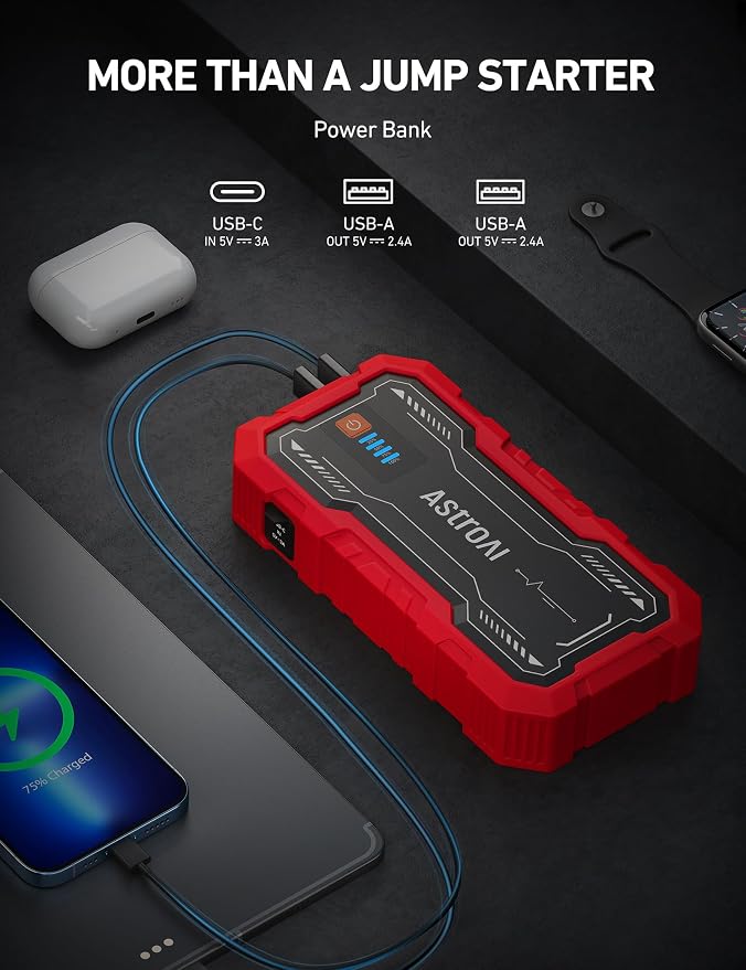 AstroAI S8 Pro Car Battery Jump Starter, 3000A Peak Jump Starter Battery Pack - Image 6