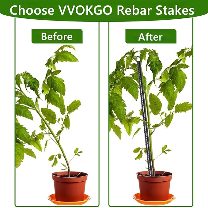 VVOKGO Rebar Stakes 15 Inches Ground Concrete Form Stakes, 3/8" Diameter - Image 6