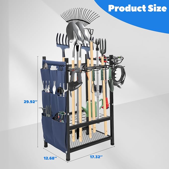Garden Tool Rack Freestanding, Heavy Duty Garden Tool Organizer, 3-tier Tool - Image 2