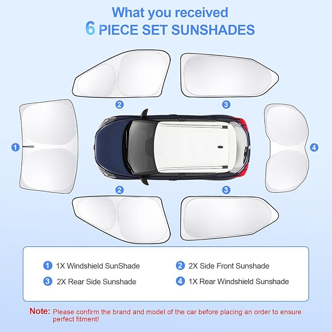 6pcs Car Window Shades for Nissan Kicks 2018-2024 Accessories, Windshield Side - Image 7