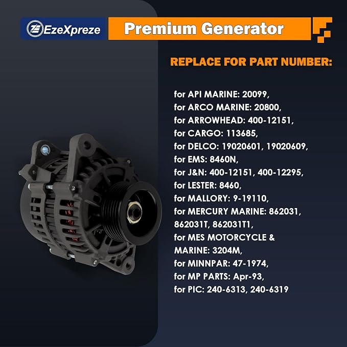 Ezexpreze 8460 New Alternator for Mercruiser Model 350 Mag MPI, 4.3L EFI - Image 2