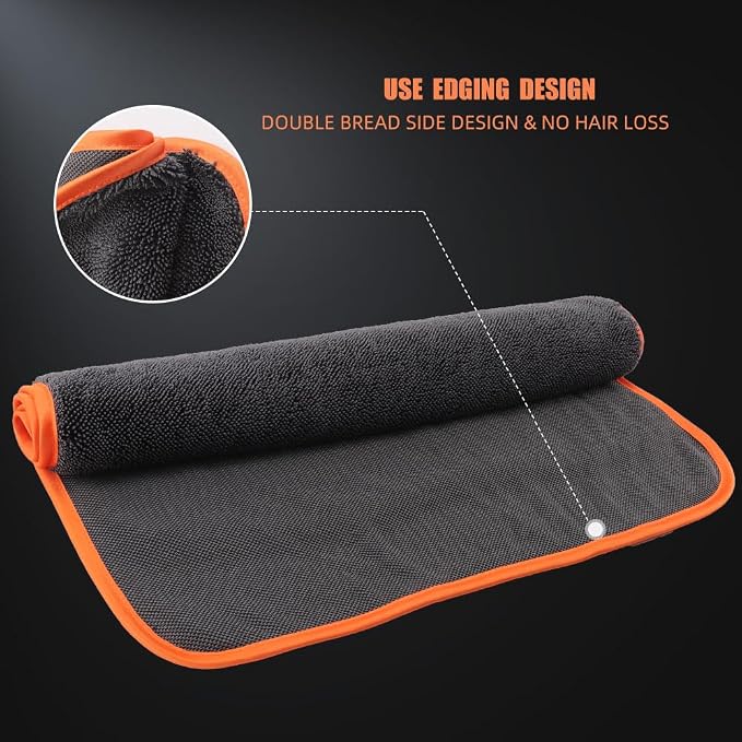 SPTA Microfiber Car Drying Towels, Cleaning Cloth Towels, Twist Pile Rapid - Image 2