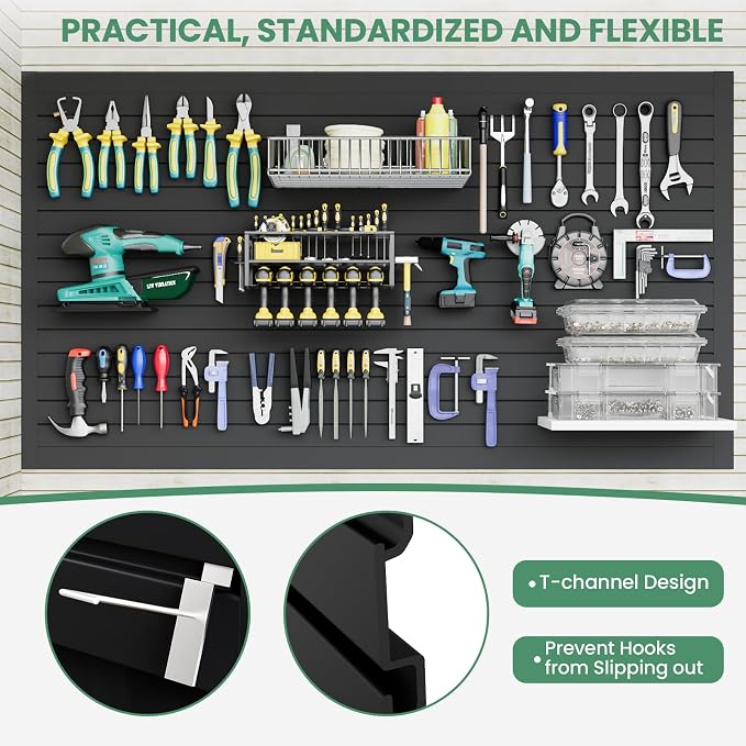 Slatwall Panel Wall Storage Systems, 4x8 ft Slat Wall Paneling Garage Wall - Image 6