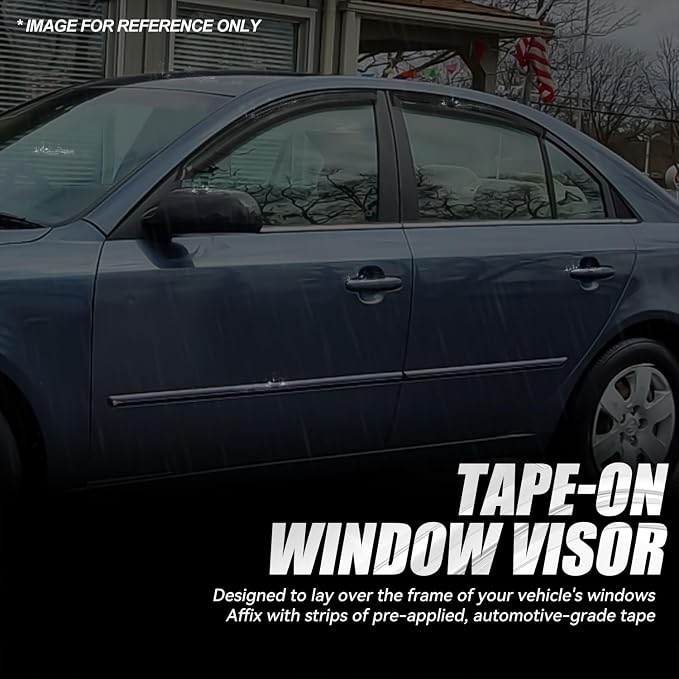 Auto Dynasty Set of 4 Carbon Fiber Pattern Window Visors Compatible - Image 3