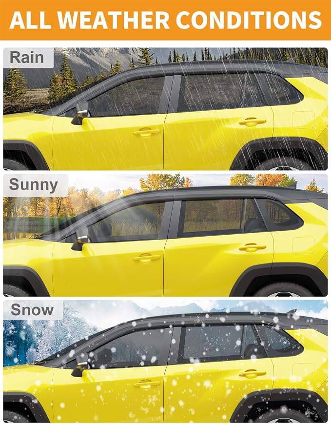 Tape-On Window Rain Guards Fit for Toyota RAV4 2019-2025 Extra Durable Window - Image 6