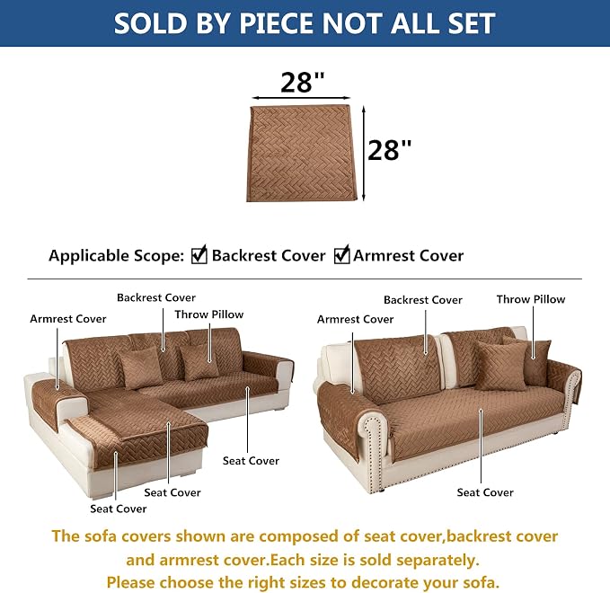 Eismodra Armrest Covers, Couch Cover, Sofa Cover, Backrest Covers, Anti-Slip - Image 5