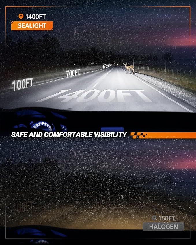 SEALIGHT H11/H9/H8 9005/HB3 Bulbs Combo or Fog, X4I 2024 88, 000LM Super Bright - Image 2