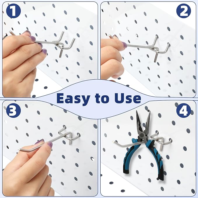 100 Pack Pegboard Hooks Set, 4 Inch Stainless Steel Pegboard Hooks Bulk Fit - Image 4