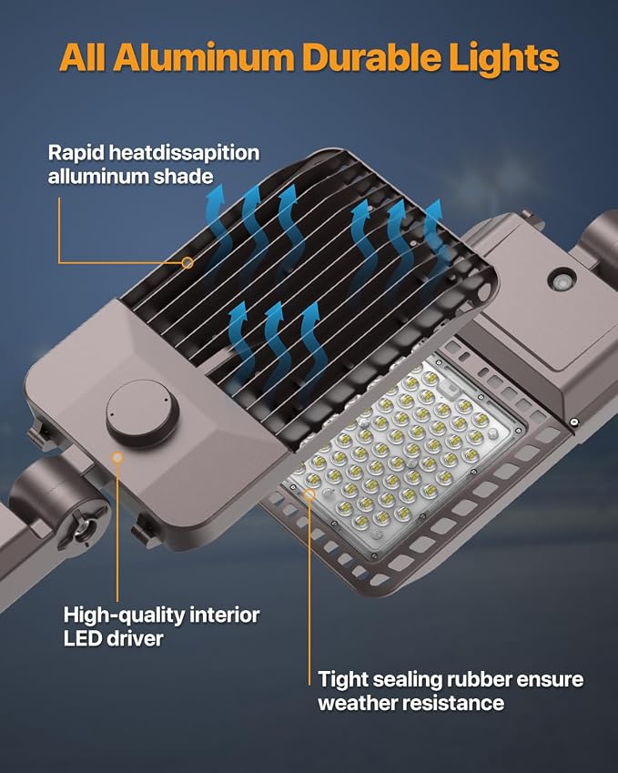Parking Lot Light 200W 30, 000LM Slip Fitter Led Street Pole Light - Image 4