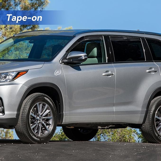 Window Visors Rain Guards for 2014 2015 2016 2017 2018 2019 Toyota Highlander - Image 3