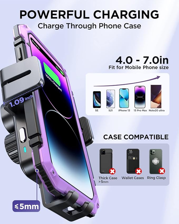 JOYROOM Wireless Car Charger, 15W Qi Fast Charging Car Charger Phone Holder - Image 8