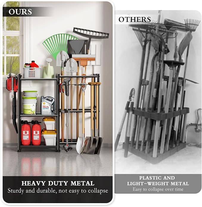 Garden Tool Organizer Storage Metal Yard Tool Organizer Heavy Duty Garden Tool - Image 4