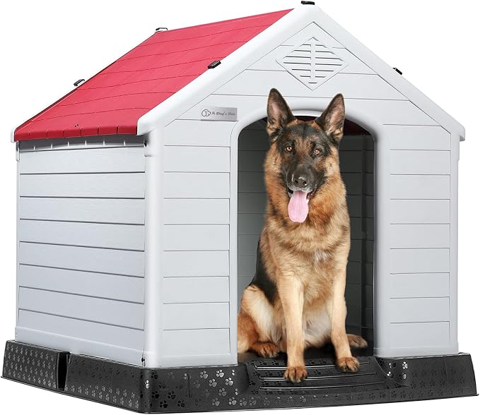 LEMBERI Durable Waterproof Plastic Dog House by LEMBERIHOME