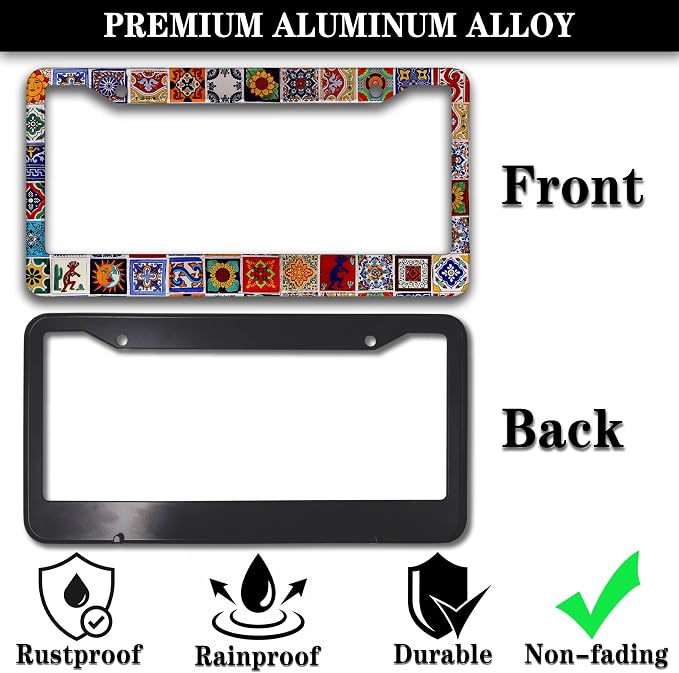 License Plate Protector for Women Multicolor License Plate Frames for Men - Image 3