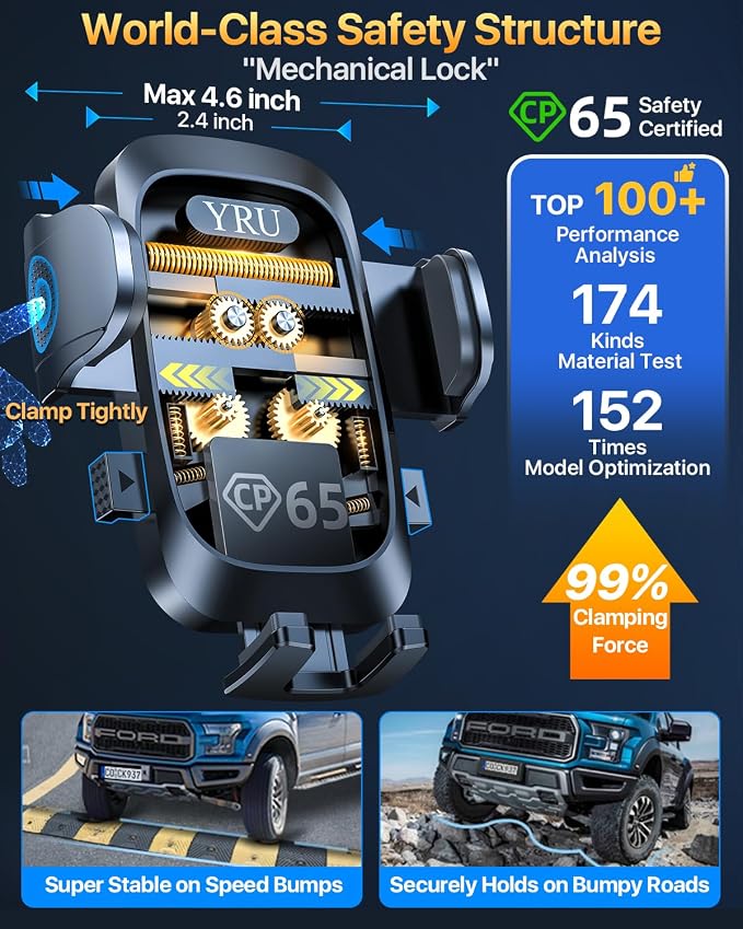 YRU Car Phone Holder Mount, Dashboard Cell Phone Holder - Image 2