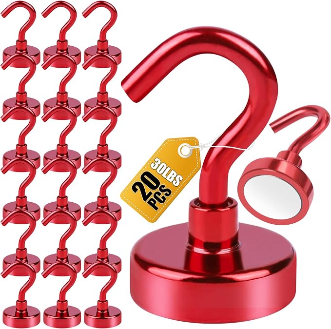 DIYMAG Magnetic Hooks, 30Lbs Strong Heavy Duty Cruise Magnet S-Hook by DIYMAG