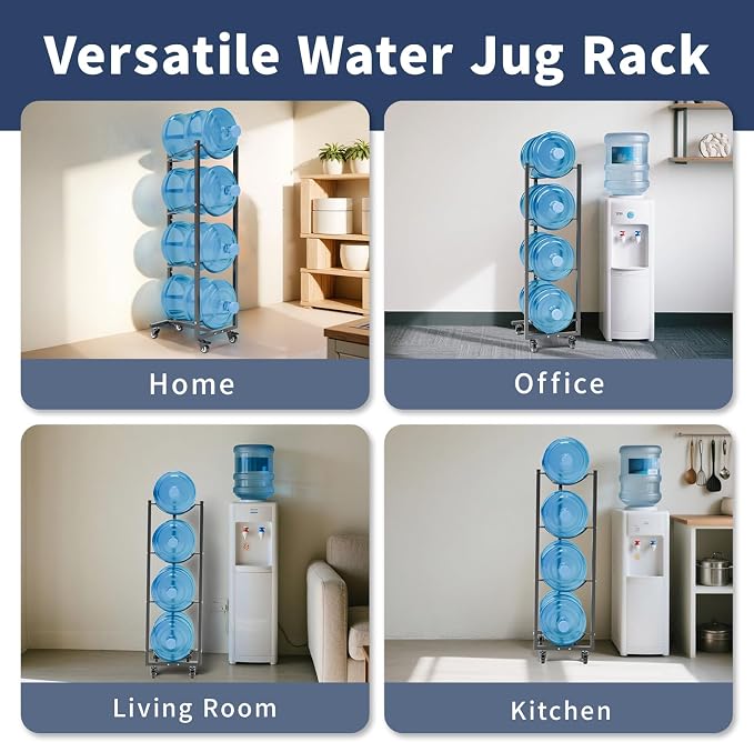 5 Gallon Water Bottle Holder: 4 Tier 5gal Water Jug Storage Rack - Image 7